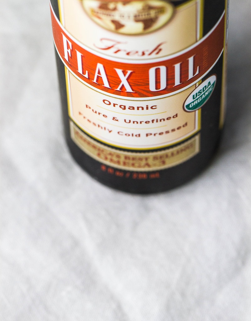 bottle of flax oil.