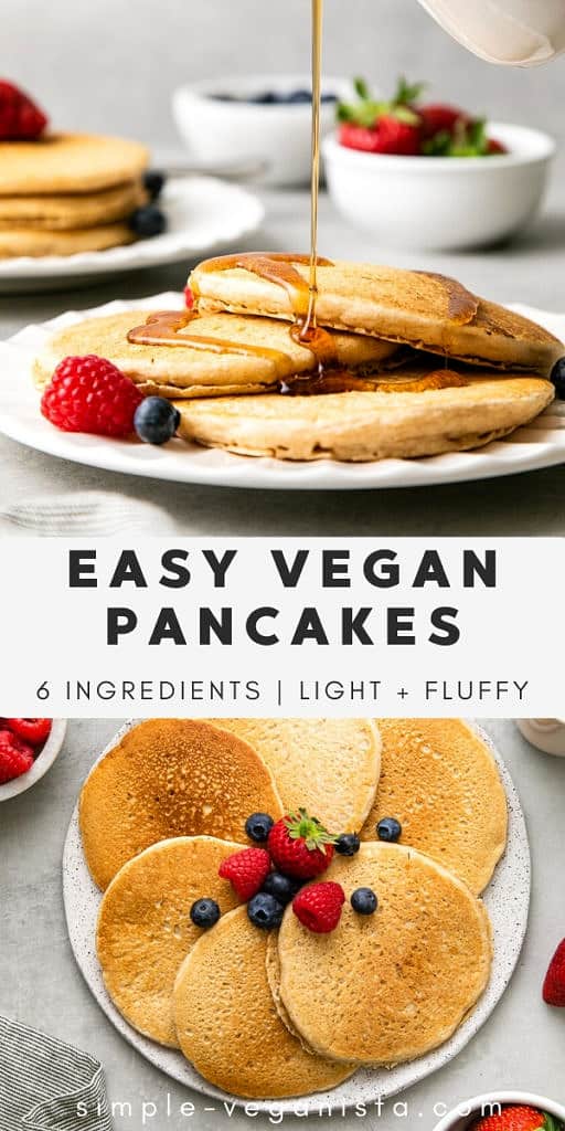 Best Classic Vegan Pancakes (Light + Fluffy) - The Simple Veganista