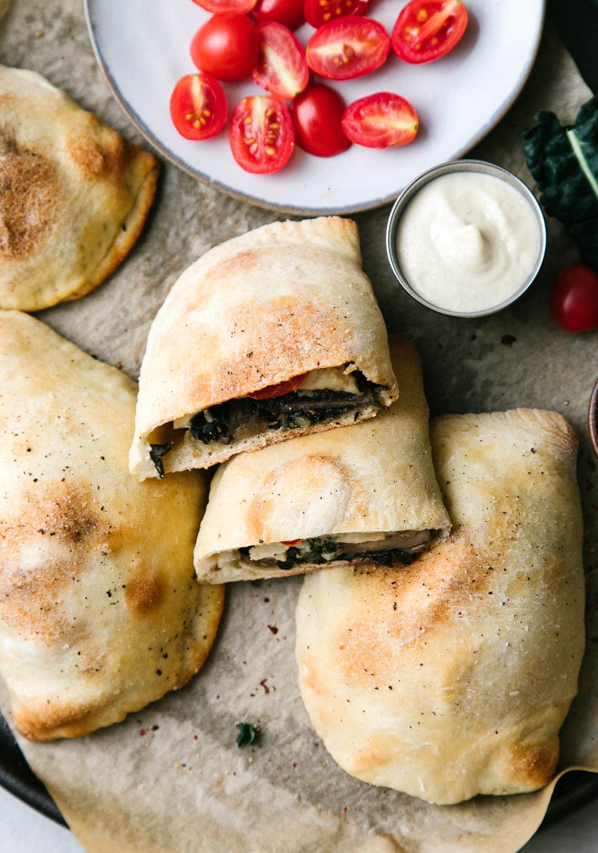 EASY VEGAN CALZONES