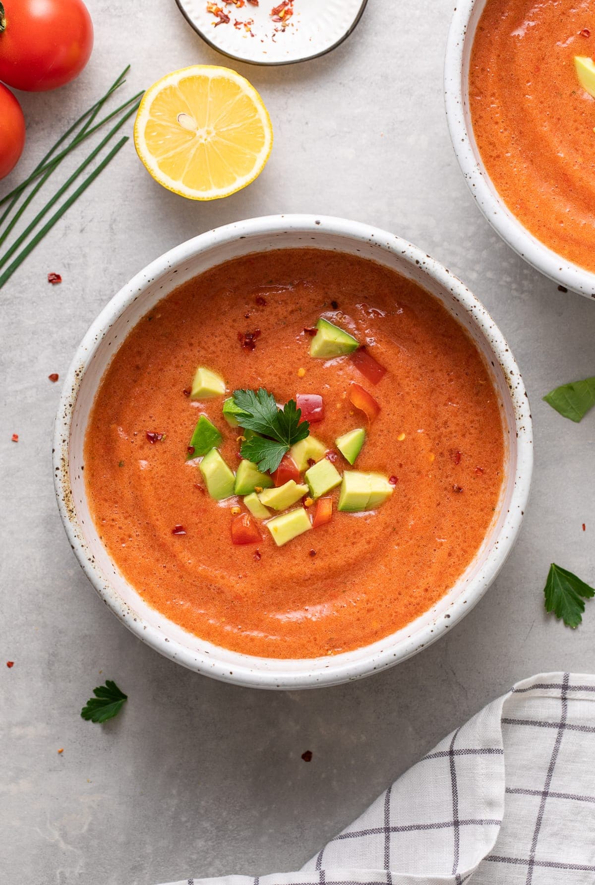 SPICY RAW TOMATO + RED PEPPER SOUP