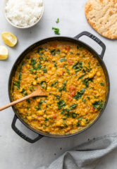Curry Red Lentil Stew with Kale & Chickpeas - The Simple Veganista