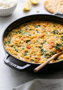 Curry Red Lentil Stew with Kale & Chickpeas - The Simple Veganista