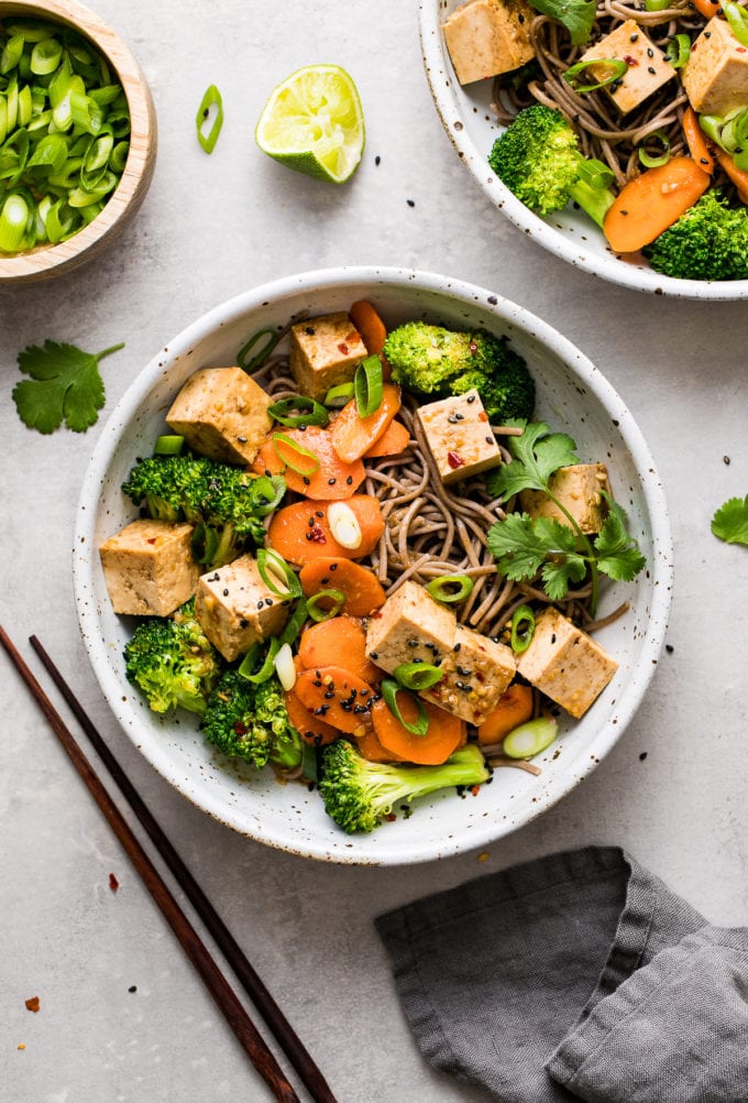 Sesame Soba Noodle Stir Fry Recipe with Tofu