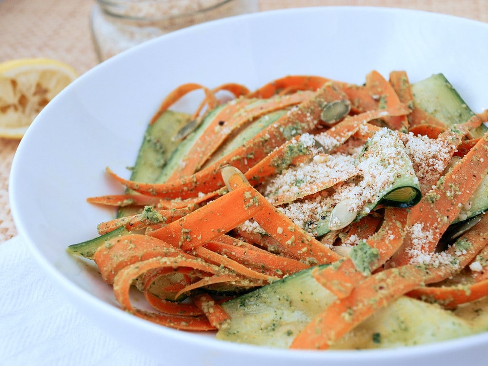 Carrot + Zucchini Ribbons + Cilantro Pepita Pesto