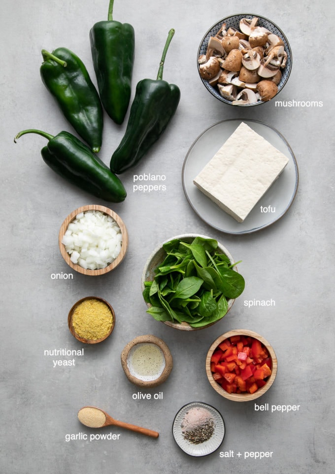 Tofu Scramble Stuffed Poblano Peppers The Simple Veganista