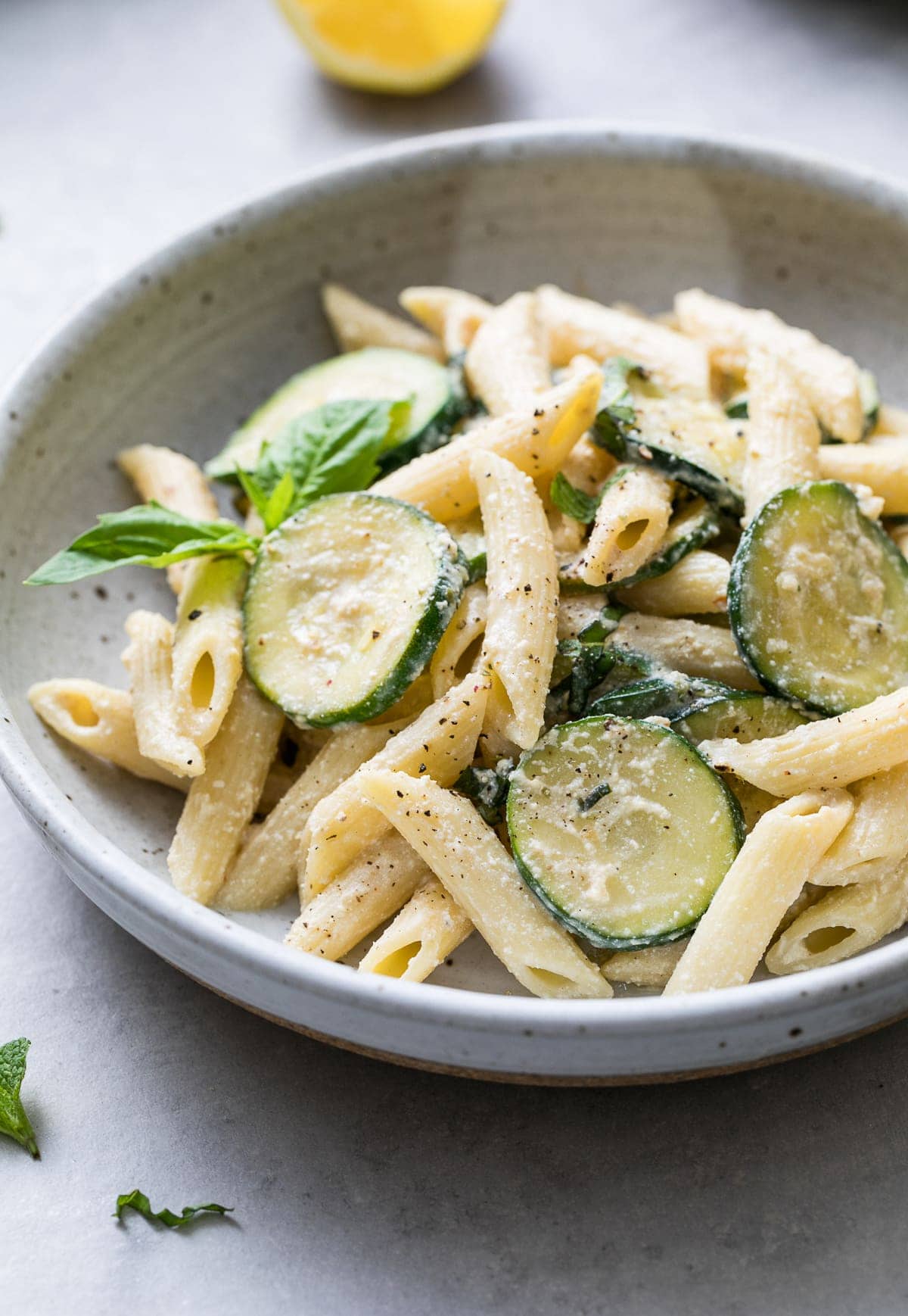 Zucchini 'Ricotta' Pasta + Basil & Mint (Vegan) - The Simple Veganista