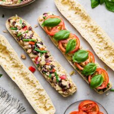 Vegan Pan Bagnat – White Bean Niçoise Salad Sandwich