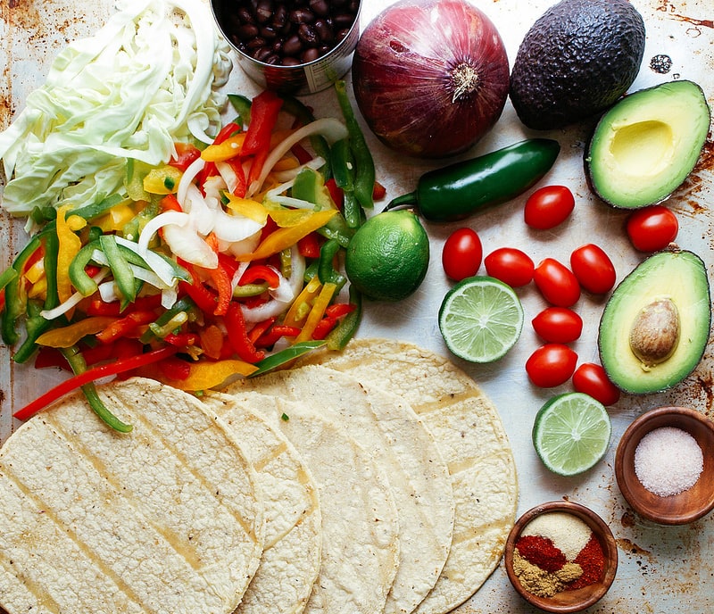 Black Bean Fajitas + Guacamole: Ingredients