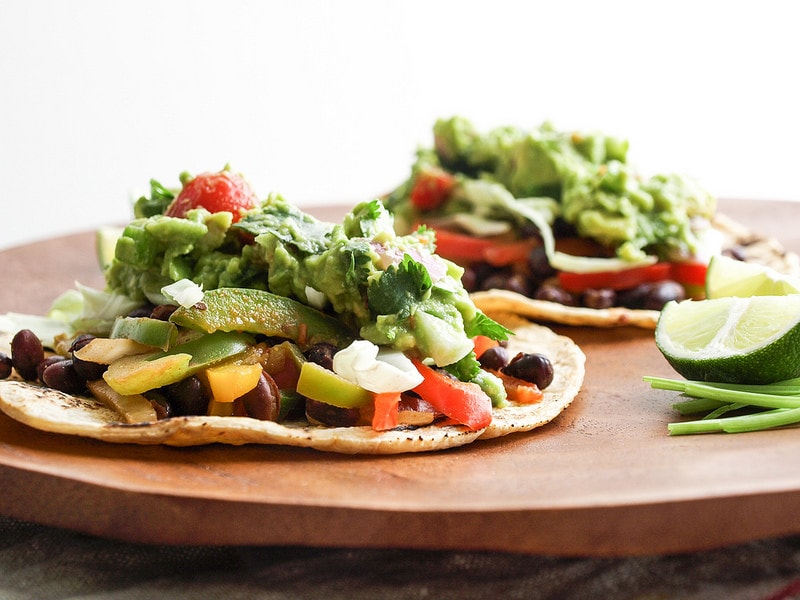 Black Bean Fajitas + Guacamole