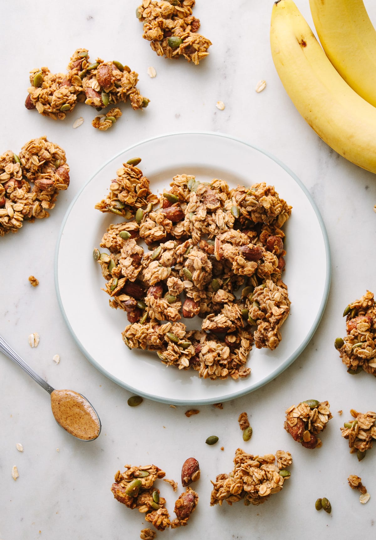 Peanut Butter & Banana Granola Clusters Healthy, Vegan & Gluten Free