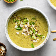 CREAMY BROCCOLI + RED LENTIL SOUP