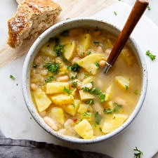 POTATO + LEEK + WHITE BEAN SOUP-image