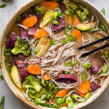 SOBA MISO SOUP + ROASTED VEGETABLES