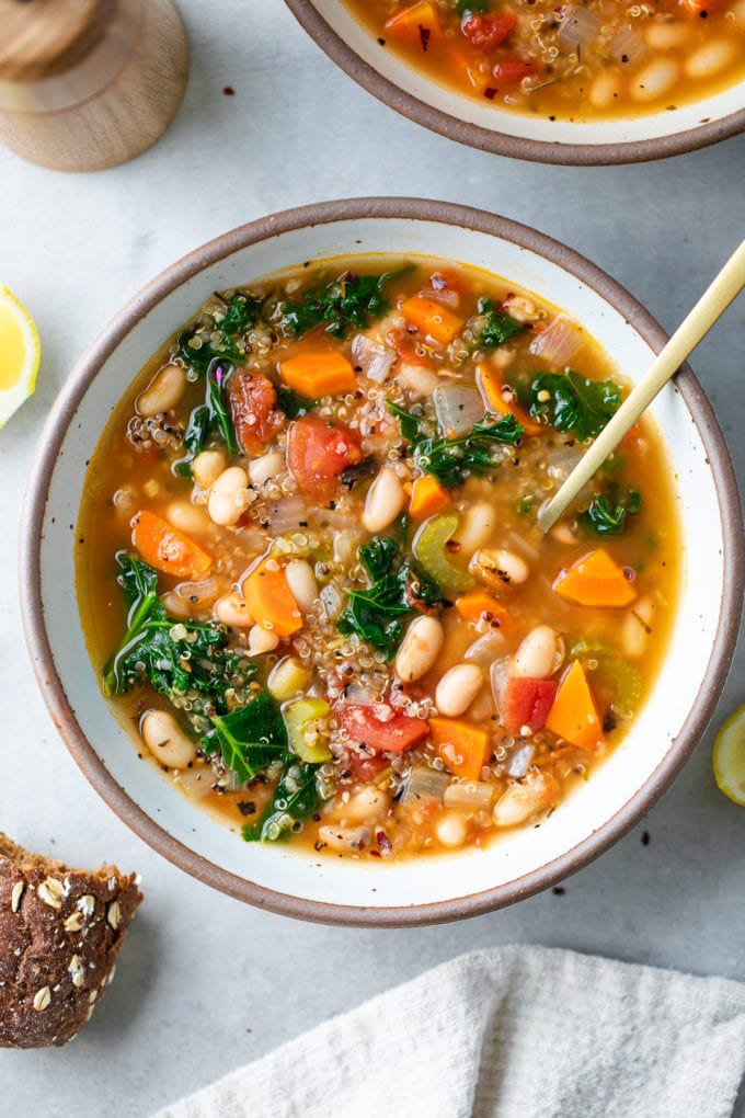 Kale, Quinoa & White Bean Soup (Healthy + Easy) - The Simple Veganista