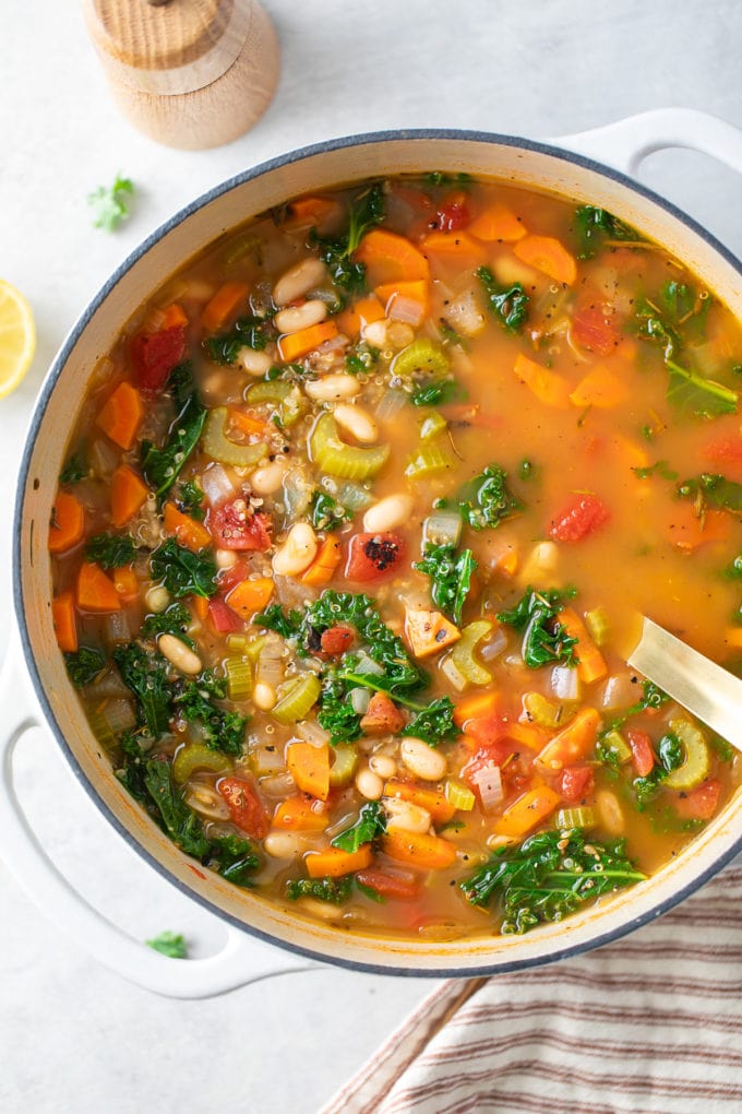 Kale, Quinoa & White Bean Soup (Healthy + Easy) - The Simple Veganista