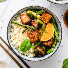 Roasted Orange Tempeh + Asparagus