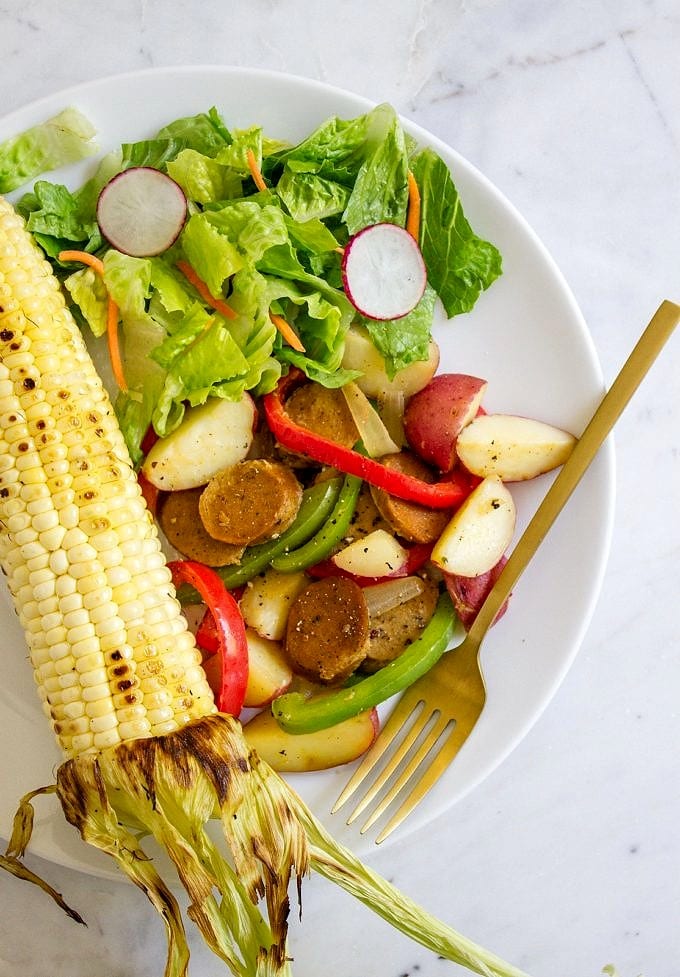 Vegan Sausage with Peppers & Potatoes The Simple Veganista