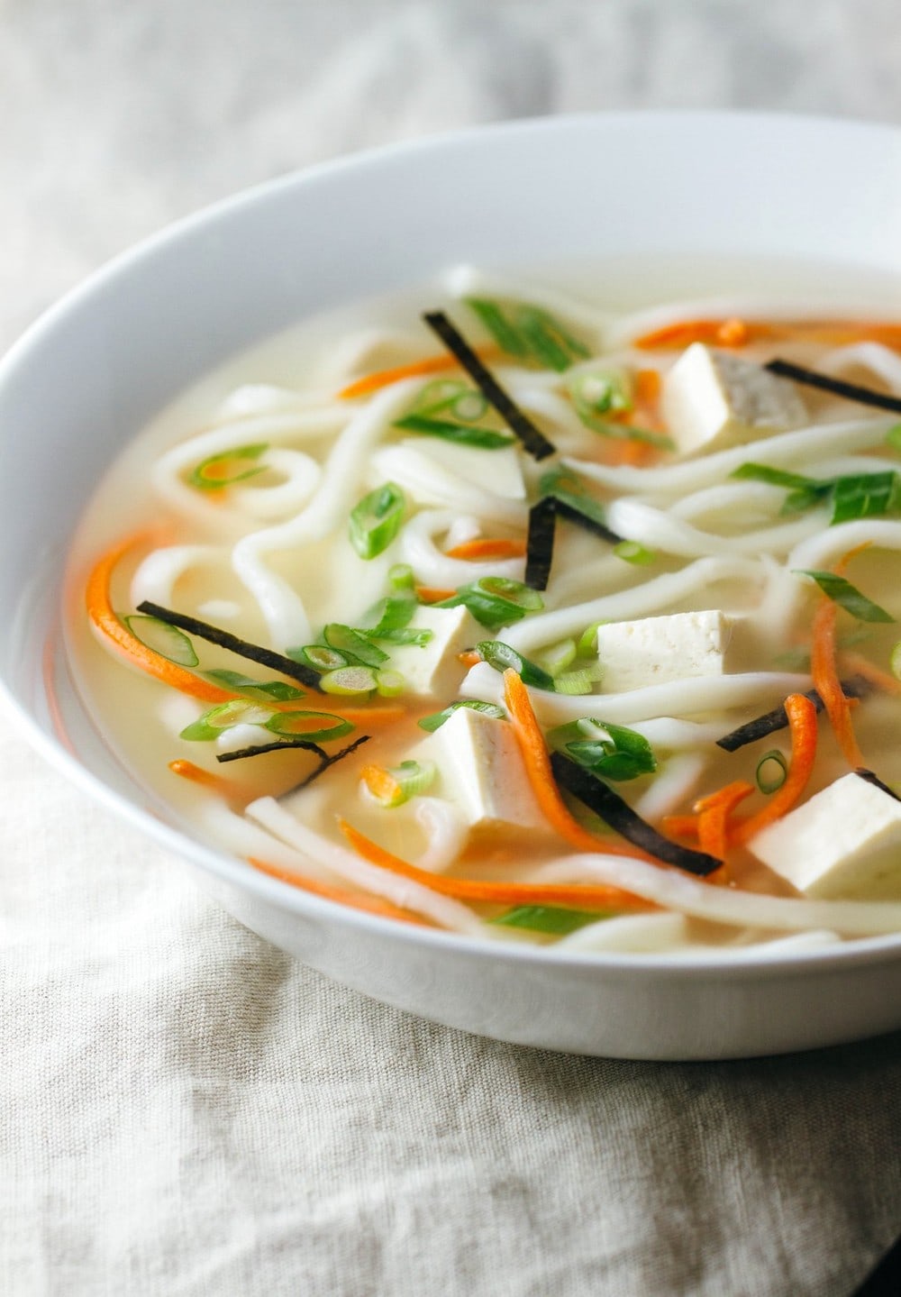 SIMPLE TOFU MISO NOODLE SOUP (7 INGREDIENTS) - THE SIMPLE VEGANISTA