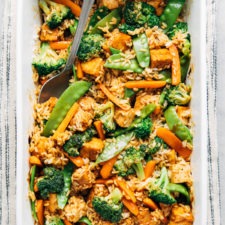 TERIYAKI TOFU-TEMPEH CASSEROLE