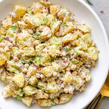 CREAMY DILL POTATO SALAD (HEALTHY + VEGAN)-image