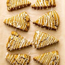 VEGAN PUMPKIN SCONES + MAPLE GLAZE