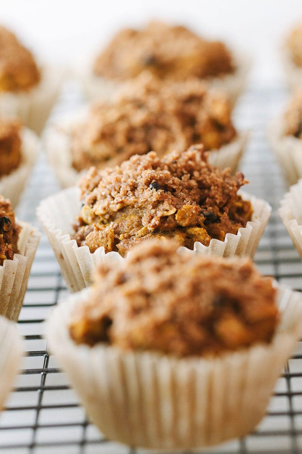 Vegan Pumpkin Oat Muffins + Crumble Topping