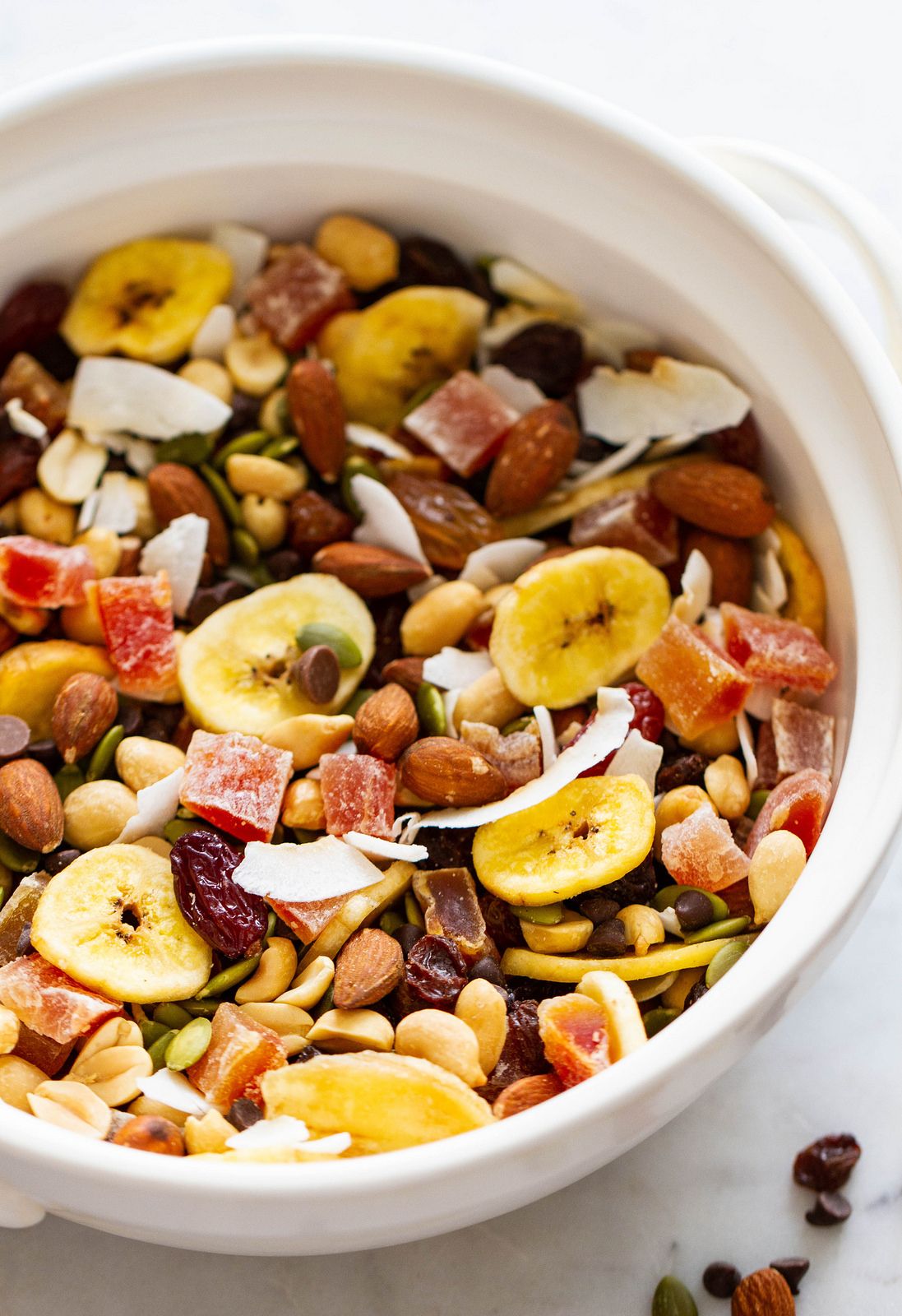 healthy almost-everything trail mix with mixed dried fruits and nuts