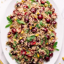 CHERRY, PISTACHIO + MINT QUINOA SALAD