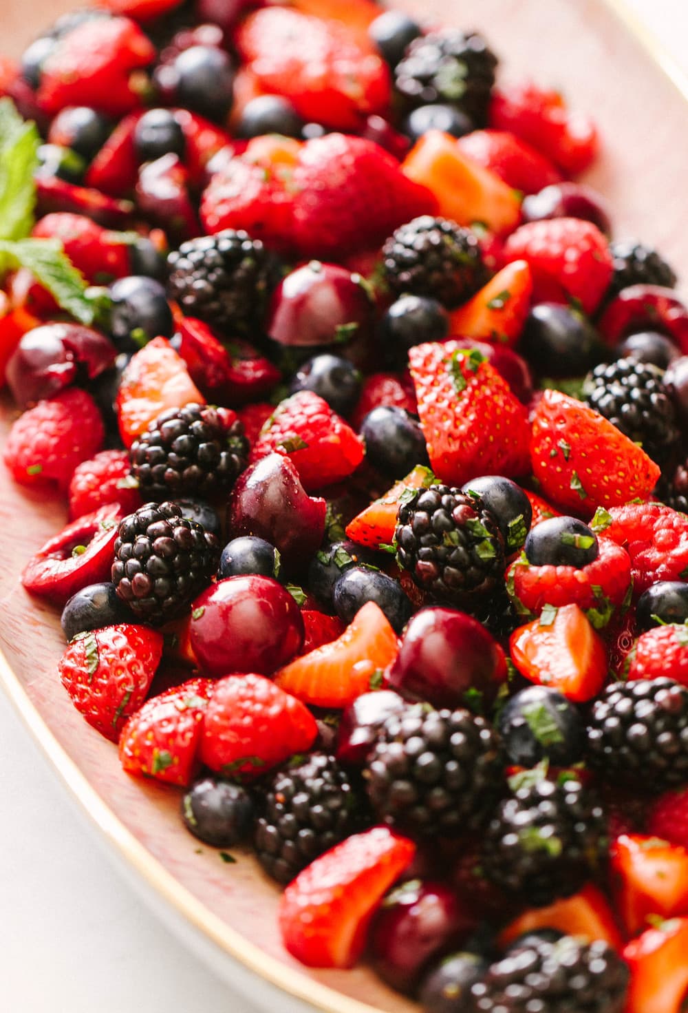 SUMMER CHERRY-BERRY FRUIT SALAD - THE SIMPLE VEGANISTA