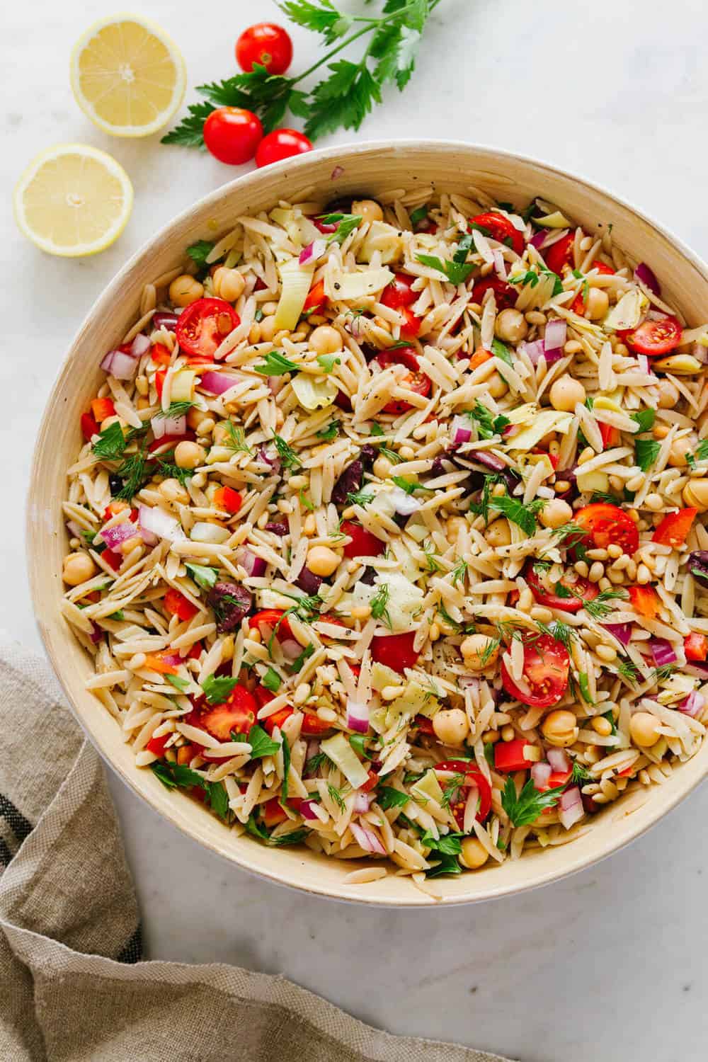 MEDITERRANEAN ORZO SALAD - THE SIMPLE VEGANISTA