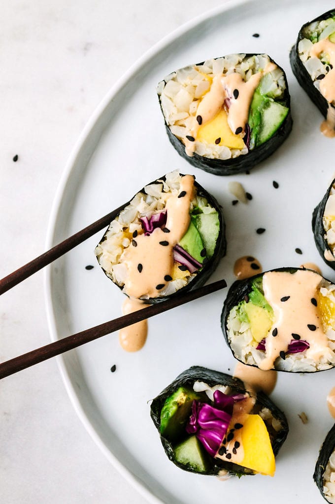 Avocado Cucumber Sushi Rolls Recipe - The Simple Veganista