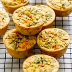 easy vegan chickpea flour frittatas resting on a cooling rack