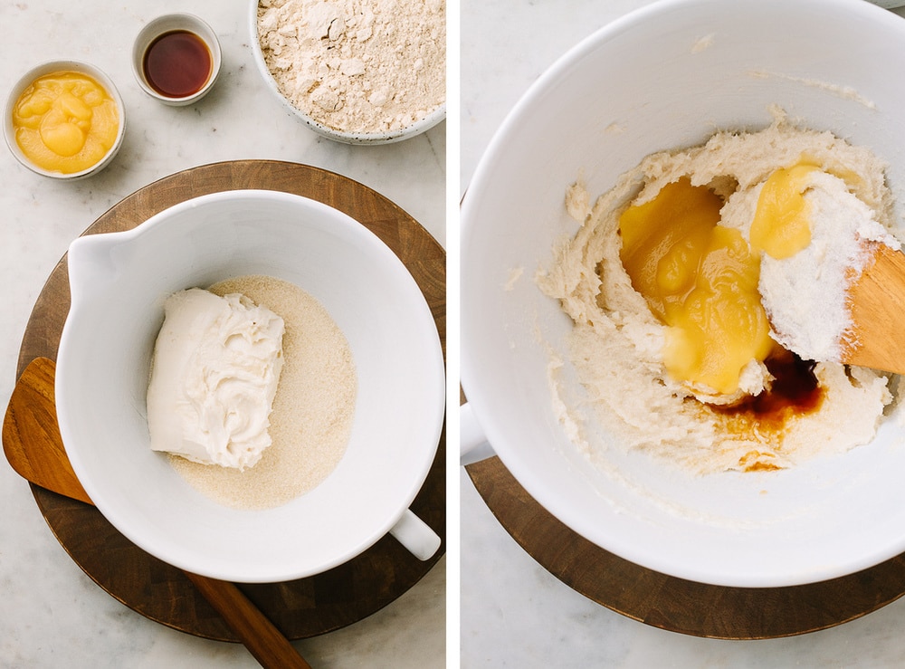  easy vegan snickerdoodles cream sugar and butter, add applesauce and vanilla