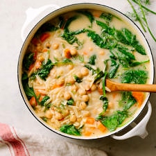 Lemon Chickpea Orzo Soup (Vegan Avgolemono) - The Simple Veganista