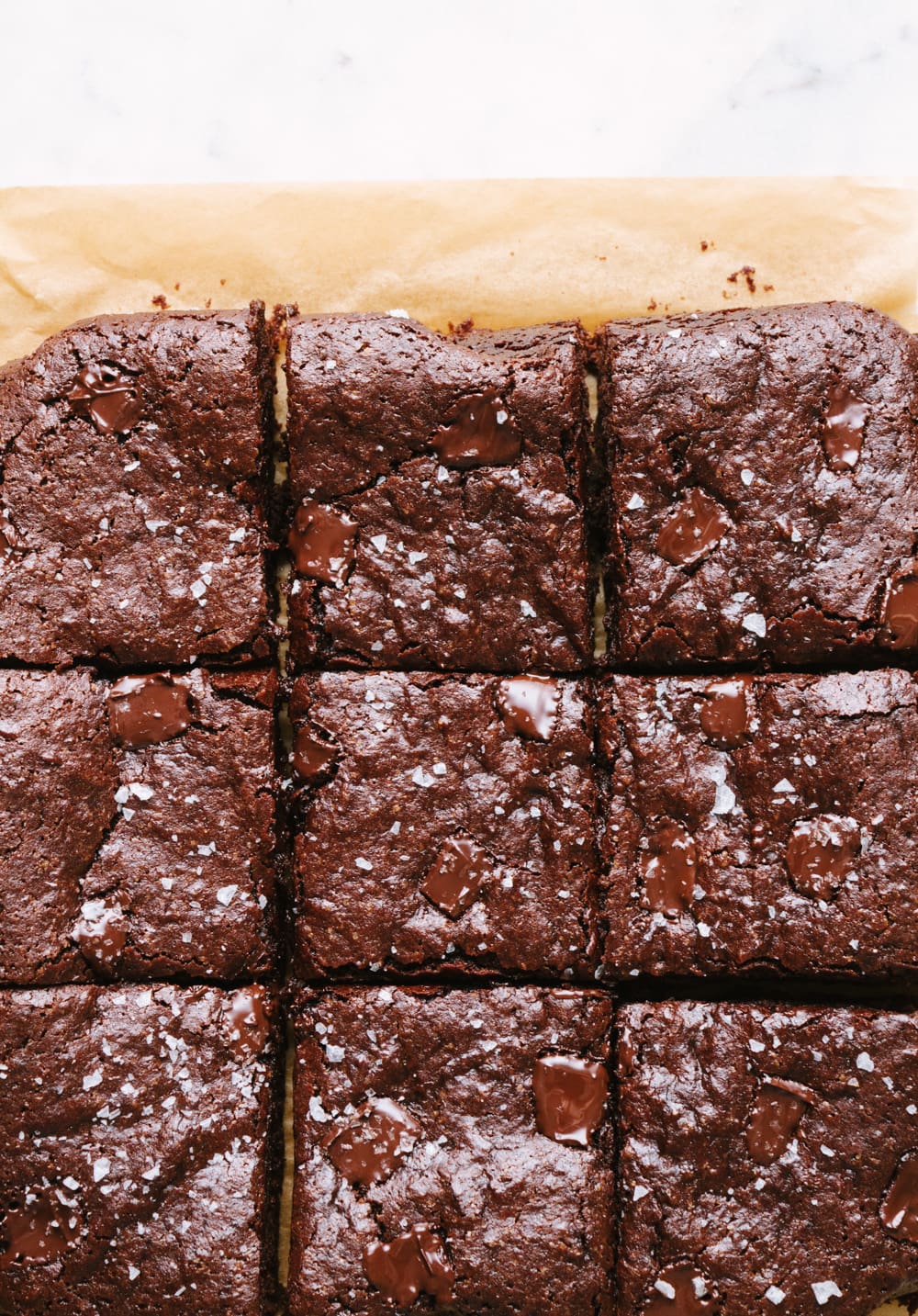 vegan brownies cut into slices