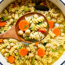 HEARTY CHICKPEA NOODLE SOUP (VEGAN)-image