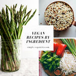 vegan recipes by ingredient collage.