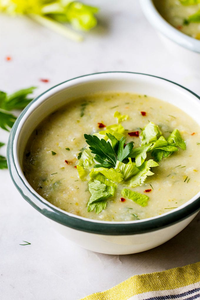 Creamy Celery Soup (Vegan) - The Simple Veganista