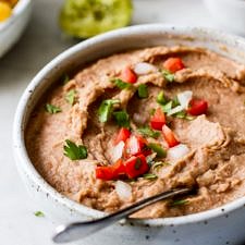 QUICK + EASY VEGAN REFRIED BEANS
