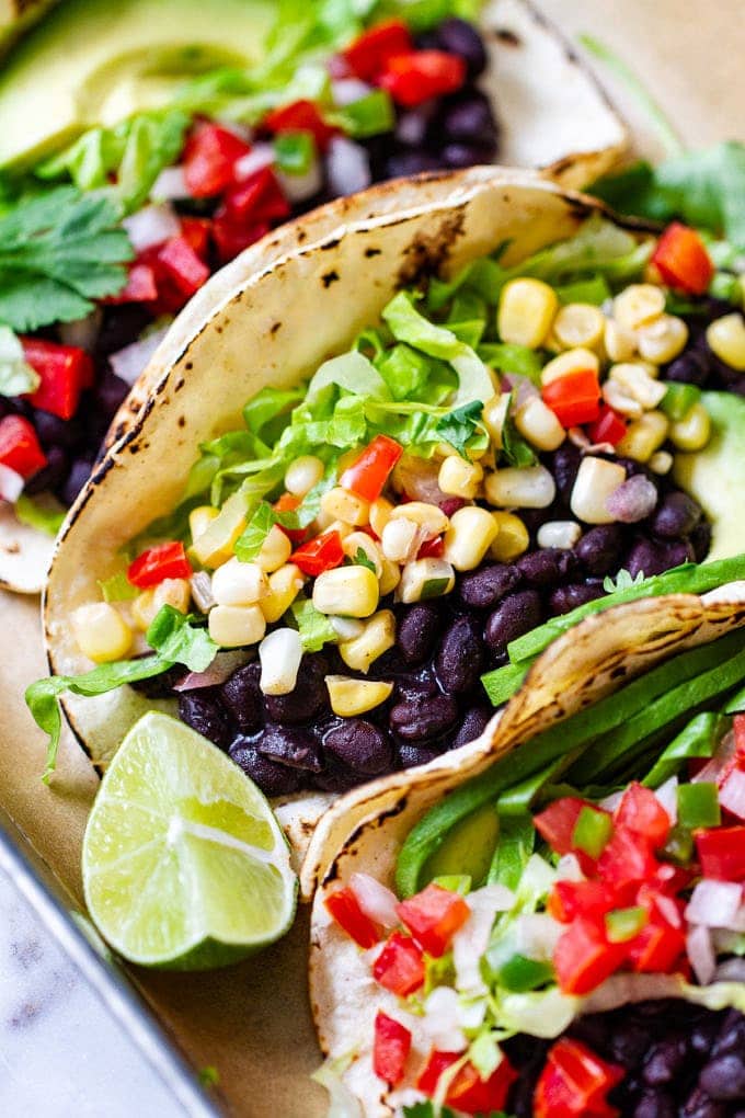 Vegan Black Bean Tacos - Healthy, Quick & Easy Weeknight Dinner