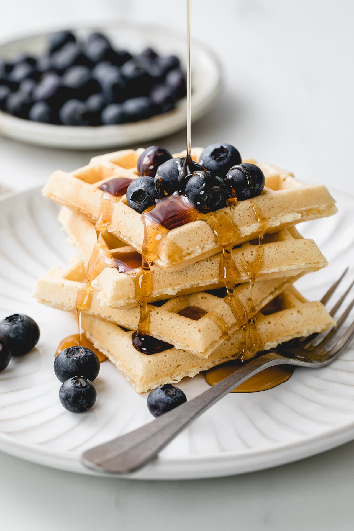 Mini Waffle Maker White with Trees Print