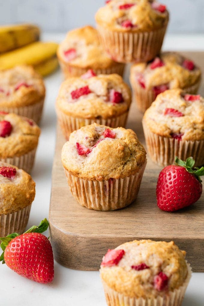 Easy Strawberry Banana Muffins (Vegan + Healthy) The Simple Veganista