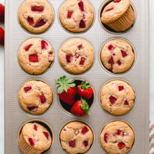 Vegan Strawberry Muffins (Healthy + Easy)