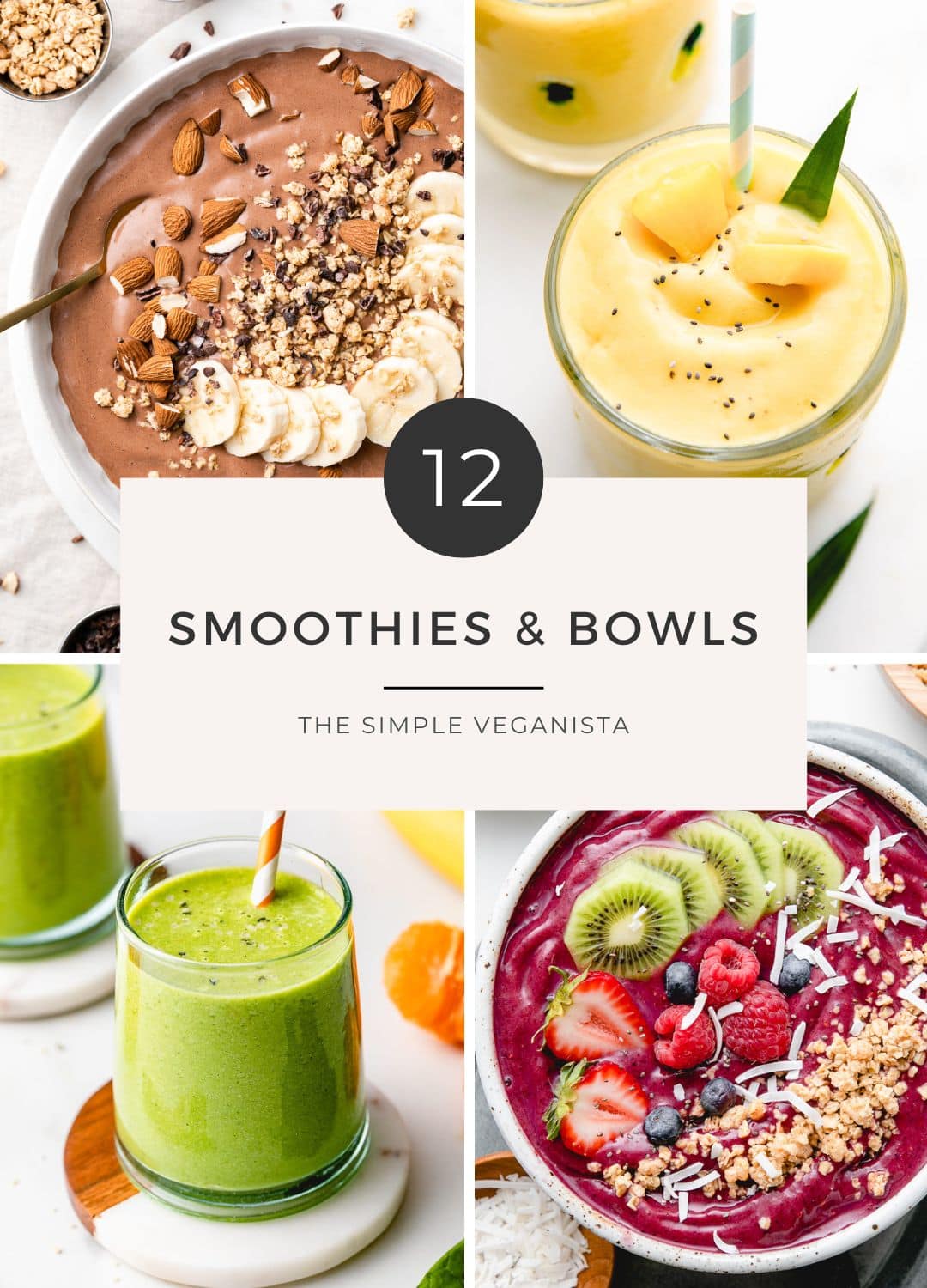 smoothie roundup picture collage with text.