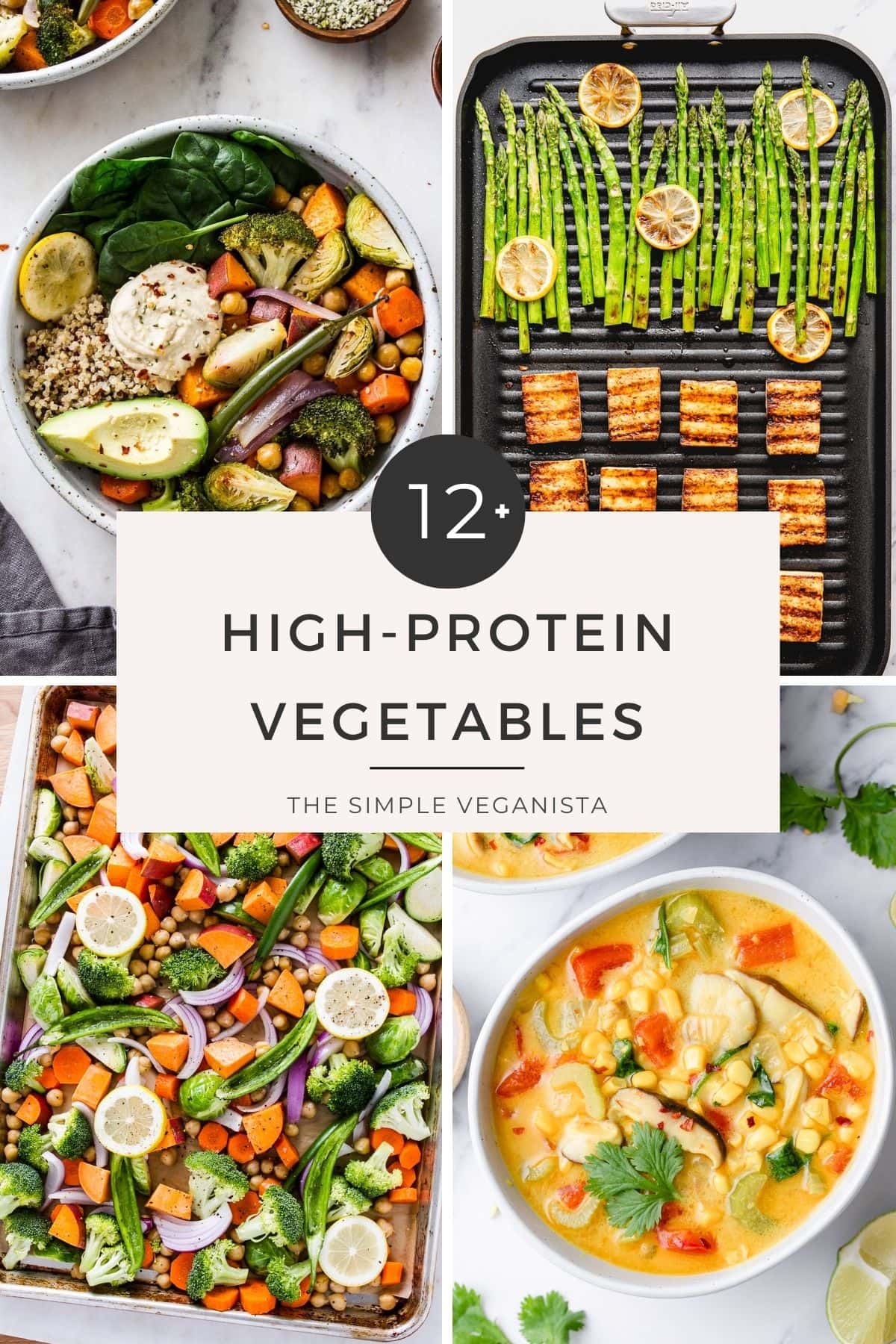high protein vegetables graphic.