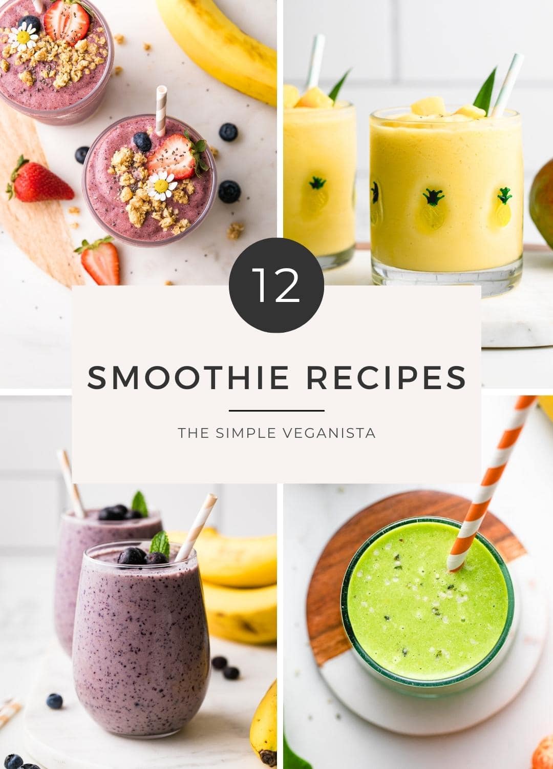 healthy smoothie recipes roundup intro graphic.