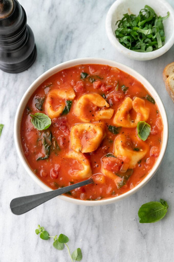 Tomato Tortellini Soup - The Simple Veganista