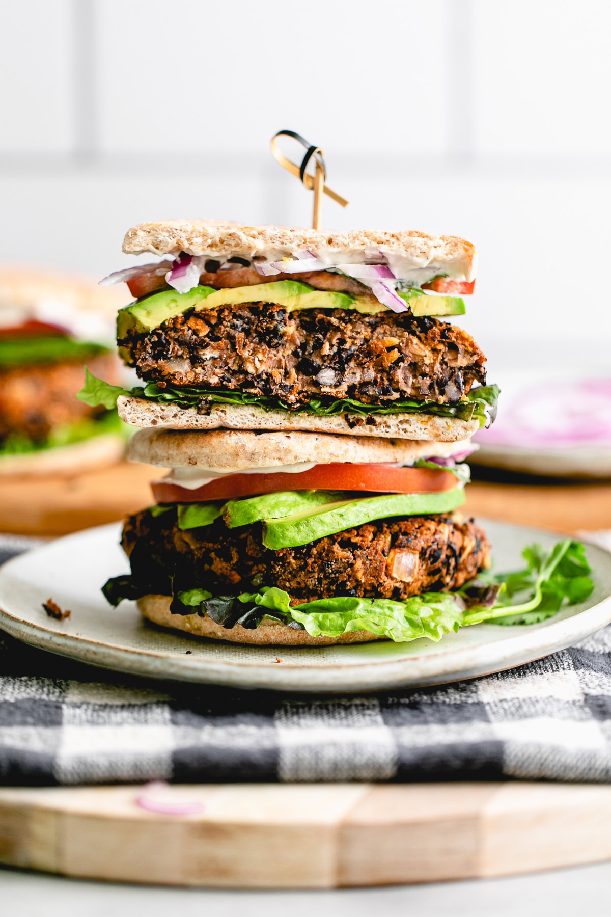 vegan 30-minute burger with avocado.