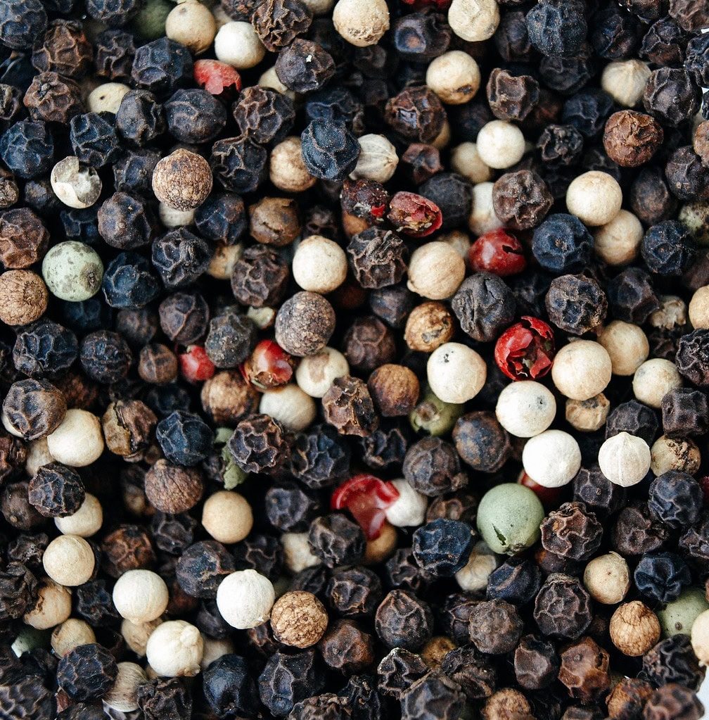 rainbow peppercorns.