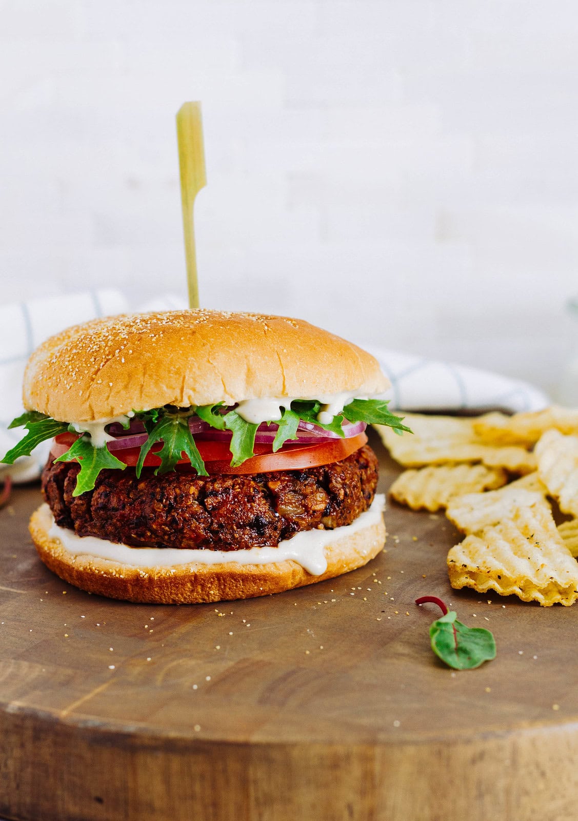 vegan smoky black bean burger.